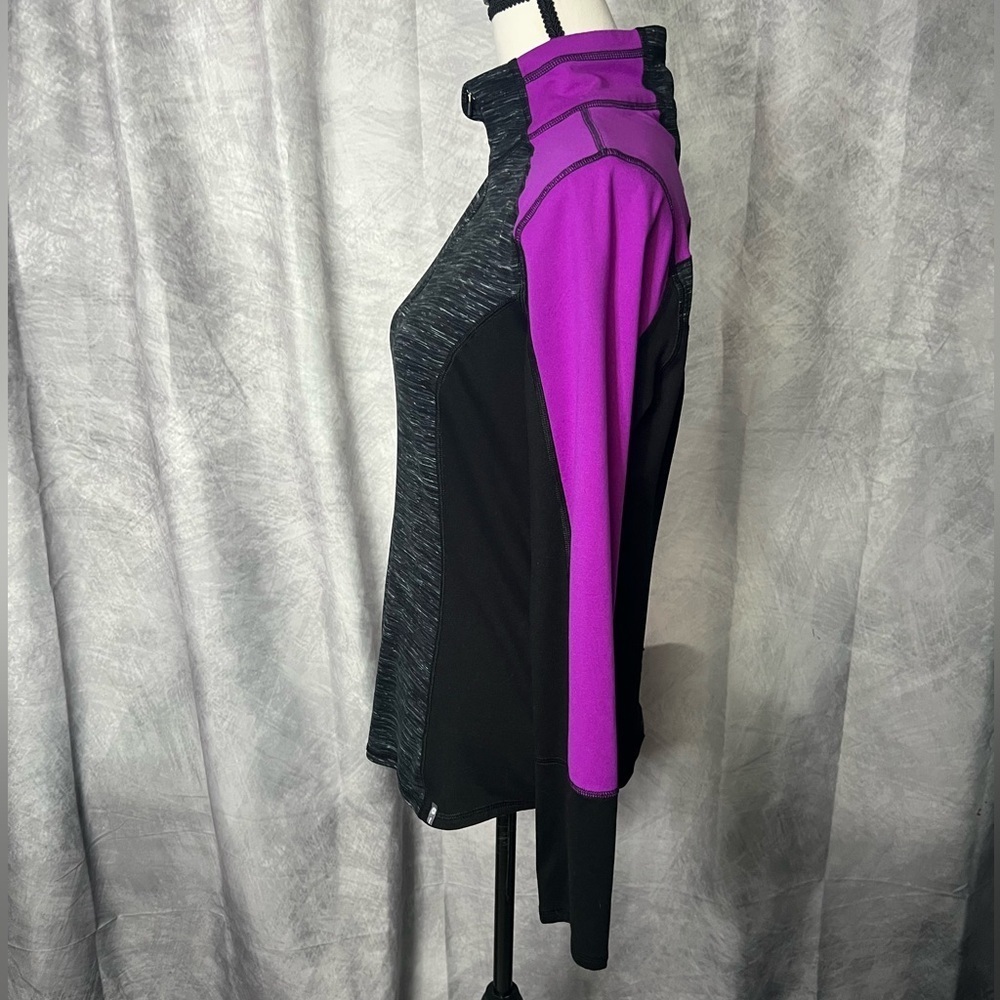 90 Degree by Reflex Active Life Black, Plum & Heather Gray Long Sleeve 1/4 Zip - Picture 5 of 16
